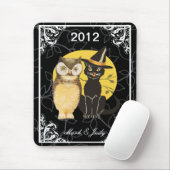 Cat & Owl Halloween Hochzeitsmäuse Pad Mousepad (Mit Mouse)