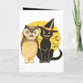 Cat & Owl Halloween Hochzeitsprogrammkarte Programm (Rückseite)