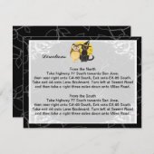 Cat & Owl Halloween Hochzeitsrichtungskarten Begleitkarte (Vorne/Hinten)