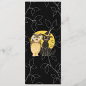 Cat & Owl Halloween Menü Card Menükarte (Rückseite)