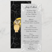 Cat & Owl Halloween Menü Card Menükarte (Vorne/Hinten)