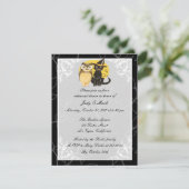 Cat & Owl Halloween Probe Abendessen Einladung (Stehend Vorderseite)