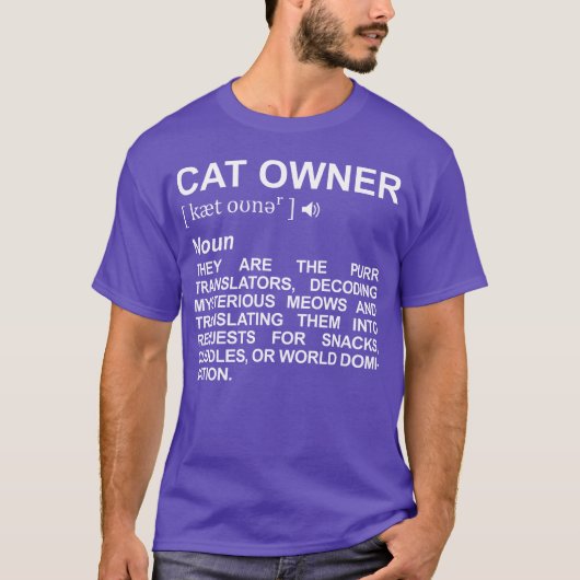 Cat Owner Dictionary Vintag T-Shirt (Vorderseite)
