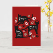 Cat Owner Gift Funny Kitty Paw Lover Graphic Art Karte (Gelbe Blume)