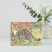 CAT PAINTED POSTCARD POSTKARTE (Stehend Vorderseite)