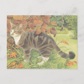CAT PAINTED POSTCARD POSTKARTE (Vorderseite)