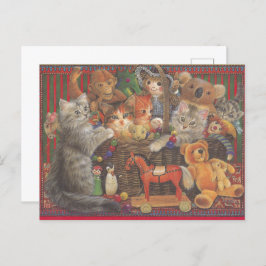 Cat Painted Postcard Postkarte