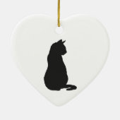 Cat Painting Silhouette Weihnachten Kunst Keramik Ornament (Hinten)