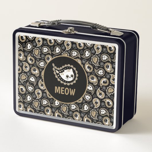 Cat Paisley Metall Brotdose (Vorderseite)