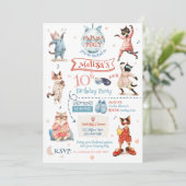 Cat Pajama Party Geburtstagseinladung Einladung (Stehend Vorderseite)