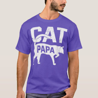 Cat Papa Kitten Hausbesitzer Meow Vatertag  T-Shirt