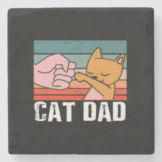 Cat Papa | Väter Tagesgeschenk | Katzenrücklauf vo Steinuntersetzer