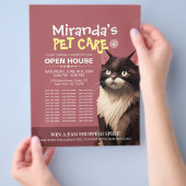 Cat Paper Carves Pet Care Tierklinik Open House Flyer (Hand)
