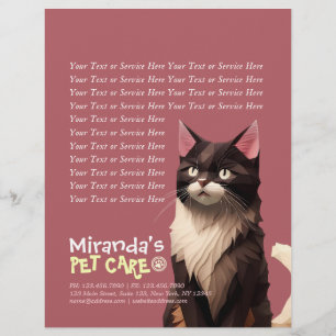 Cat Paper Cut Art Pet Care Food Shop Tierklinik Flyer