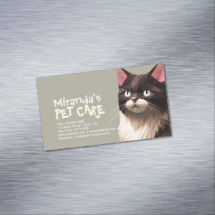 Cat Paper Cut Art Pet Care Food Shop Tierklinik Magnetische Visitenkarte