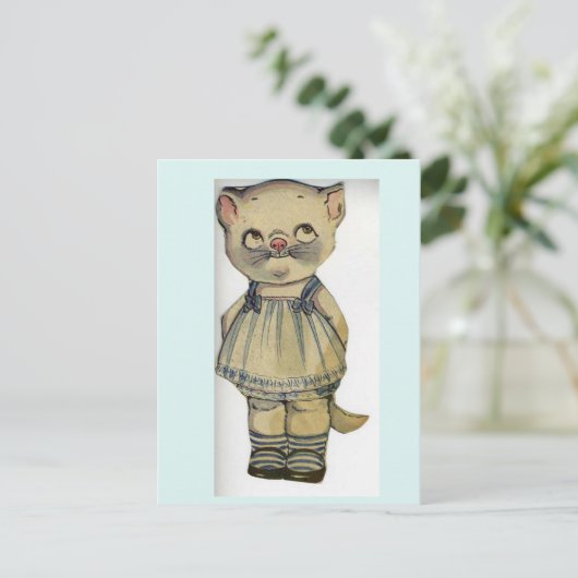 CAT PAPIERDOLL VINTAGE NIEDLICHE POSTCARD POSTKARTE (Stehend Vorderseite)
