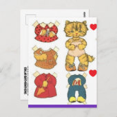 CAT-PAPIERDOLL VINTAGER GEBURTSTAG-POSTKARTE POSTKARTE (Vorne/Hinten)