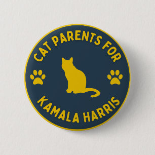Cat Parters for Kamala Harris button