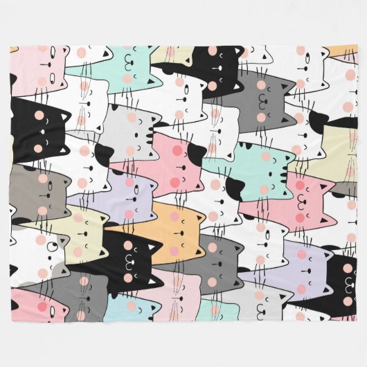Cat Party 60x80 Fleece Blanket (Vorderseite (Horizontal))