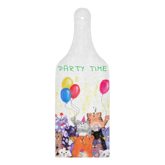 Cat Party Cutting Board Schneidebrett (Vorderseite)