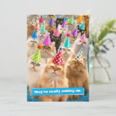 Cat Party Einladung (Stehend Vorderseite)