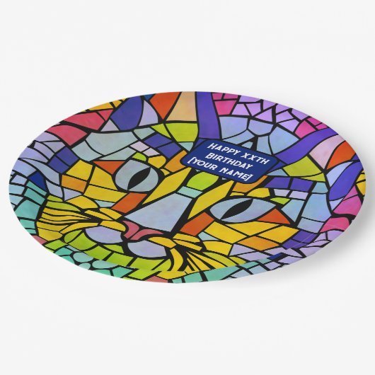 Cat Party für jedes Geschlecht / Alter - fröhliche Pappteller (Schrägansicht)