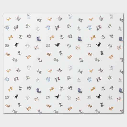 Cat Party Geschenkpapier (Flach)