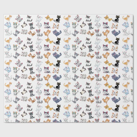Cat Party Geschenkpapier (Flach)