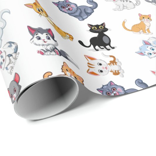 Cat Party Geschenkpapier (Rolleneckpunkt)