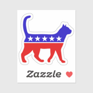 Cat Party Logo Feline Politics Grosses Party von M Aufkleber