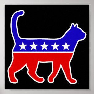 Cat Party Logo Feline Politics Grosses Party von M Poster
