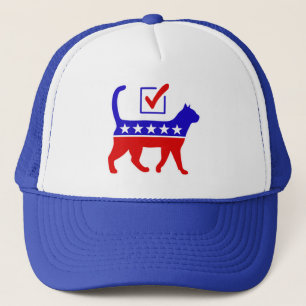 Cat Party Logo Feline Politics Grosses Party von M Truckerkappe