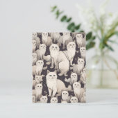 Cat Party Postkarte (Stehend Vorderseite)