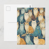 Cat Party Postkarte (Vorne/Hinten)