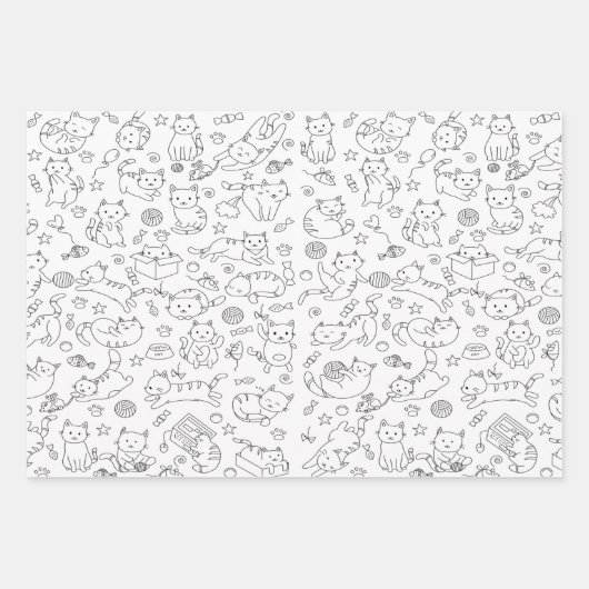 Cat Party! Schleifpapier Geschenkpapier Set (Vorderseite 2)
