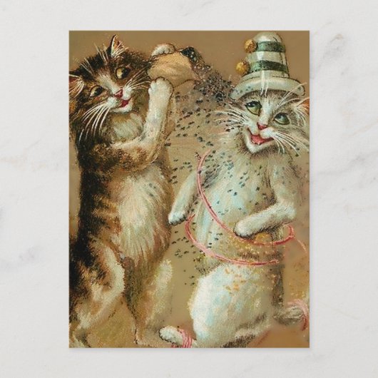 "Cat Party with Confetti" von Maurice Boulanger Postkarte (Vorderseite)