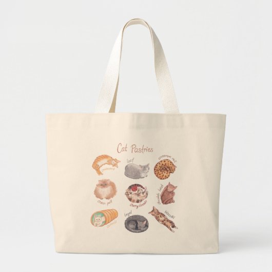 Cat Pastries Tote Bag Jumbo Stoffbeutel (Vorne)