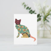 Cat Patchwork Pet Postkarte (Stehend Vorderseite)
