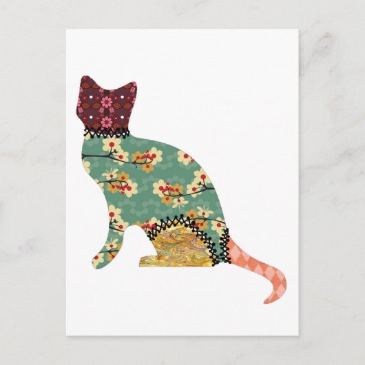 Cat Patchwork Pet Postkarte (Vorderseite)
