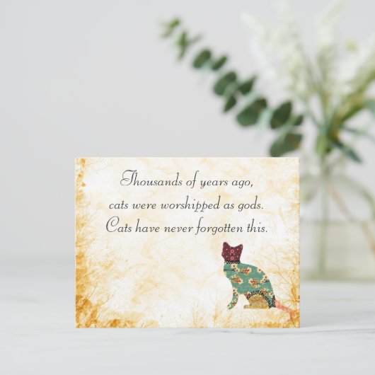 Cat Patchwork Pet Postkarte (Stehend Vorderseite)