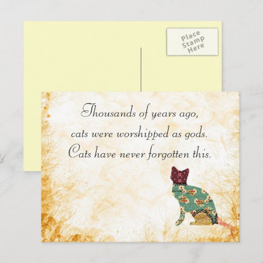 Cat Patchwork Pet Postkarte (Vorne/Hinten)