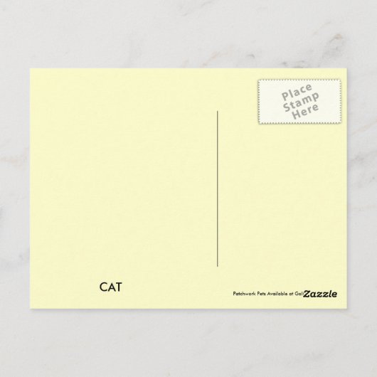 Cat Patchwork Pet Postkarte (Rückseite)