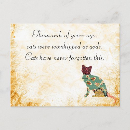 Cat Patchwork Pet Postkarte (Vorderseite)