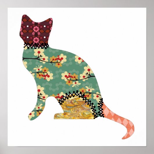 Cat Patchwork Pet Print Poster (Vorne)