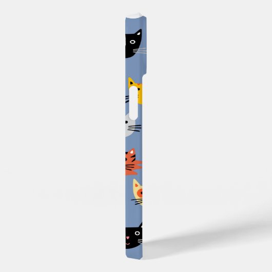 Cat Pattern Blau Case-Mate iPhone Hülle (Rückseite / Rechts)