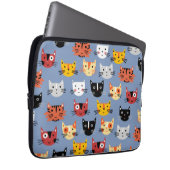 Cat Pattern Blau Laptopschutzhülle (Vorne Rechts)