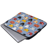 Cat Pattern Blau Laptopschutzhülle (Vorne Knopf)