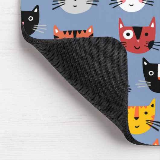 Cat Pattern Blau Mousepad (Ecke)