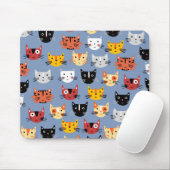 Cat Pattern Blau Mousepad (Mit Mouse)