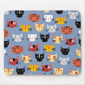 Cat Pattern Blau Mousepad (Vorne)